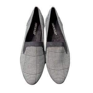 👞 Aerosoles 7.5 Comfortable Glen Plaid Loafers Pointed Toe Flats Black White